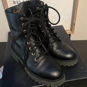 *SOLD*Giuseppe Zanotti Lace Up Combat Boots, Black